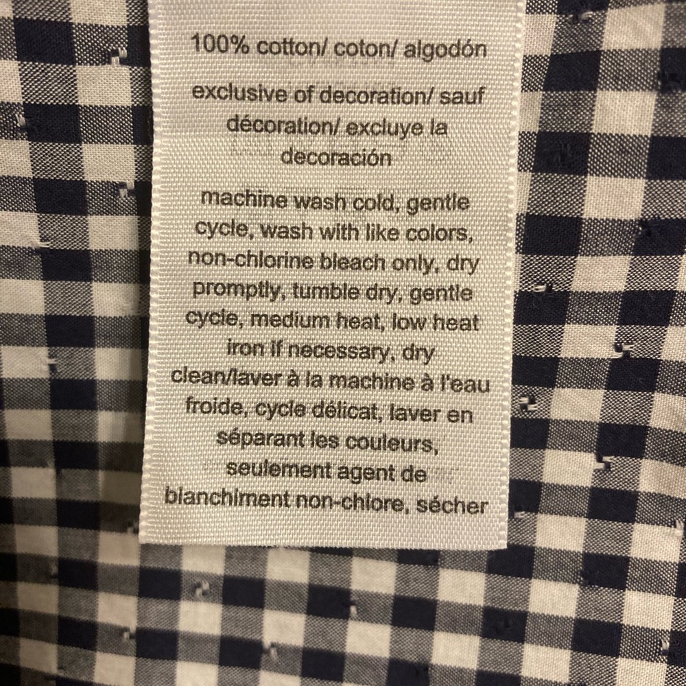 Tommy Hilfiger Navy/white check blouse size Medium - Picture 7 of 7